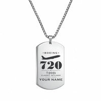 Thumbnail for Boeing 720B - Necklace - Heritage + Name - Silver