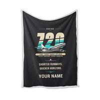 Thumbnail for Boeing 720B - Original + Name - Blanket - Black