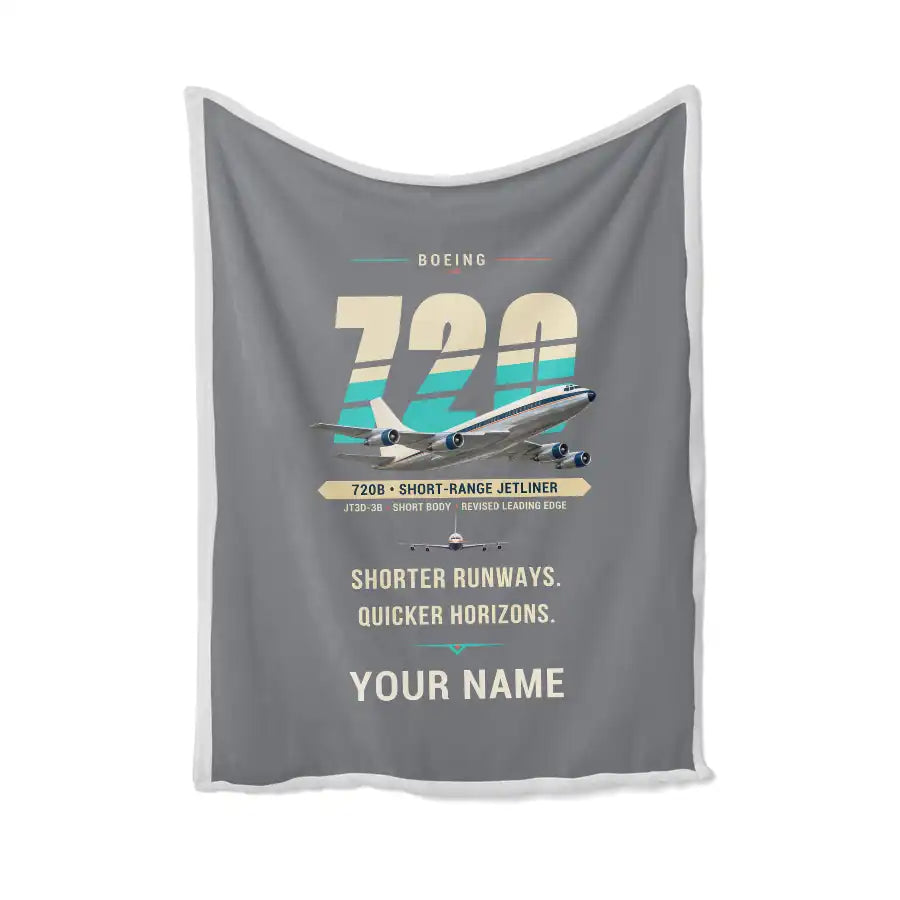 Boeing 720B - Original + Name - Blanket - Gray