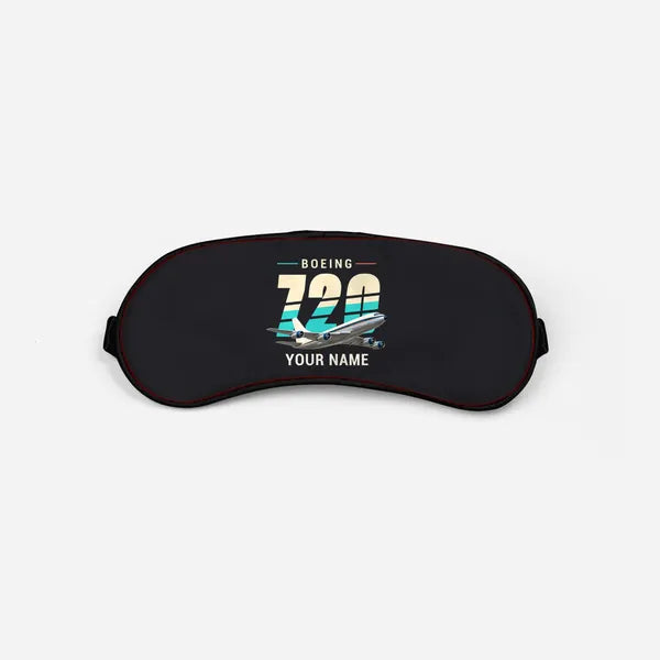 Boeing 720B - Original + Name - Sleep Mask - Black
