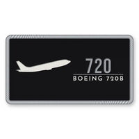 Thumbnail for Boeing 720B Patches - Rectangle - Black Silver