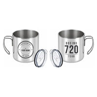 Thumbnail for Boeing 720B - Portable Mug - Tag + Name - Silver