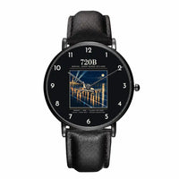 Thumbnail for Boeing 720B - Poster - Slim Leather - Black and Black Leather Strap