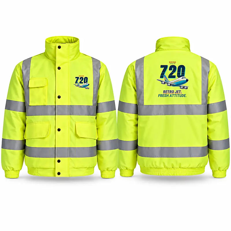Boeing 720B Reflective Winter Jackets - Cartoon - Fluorescent Yellow