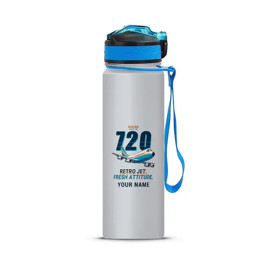 Boeing 720B - Sports Kettle - Cartoon + Name - Light Gray