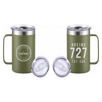 Thumbnail for Boeing 727-200 - Beverage Mug - Tag + Name - Army Green