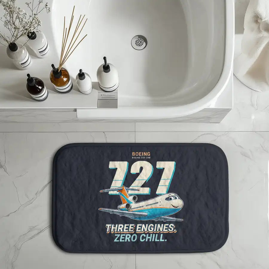 Boeing 727-200 - Cartoon - Bath Mat