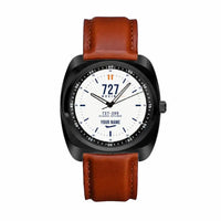 Thumbnail for Boeing 727-200 - Classic - White + Name - Luxury Cushion - Black and Dark Brown Strap