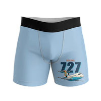 Thumbnail for Boeing 727-200 - Men Boxers - Cartoon - Light Blue