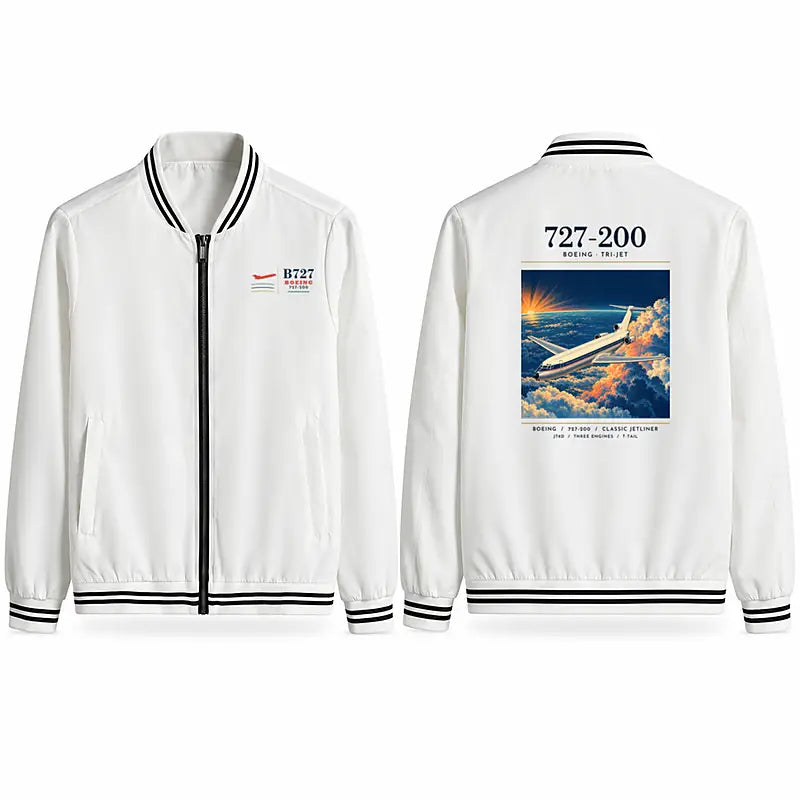 Boeing 727-200 Stylish Jackets - Baseball Collar - Poster - White