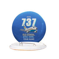 Thumbnail for Boeing 737-200 - Cartoon + Name - Pin - Blue
