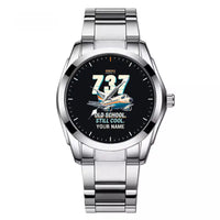 Thumbnail for Boeing 737-200 - Cartoon + Name - Stainless Steel Band - For Men