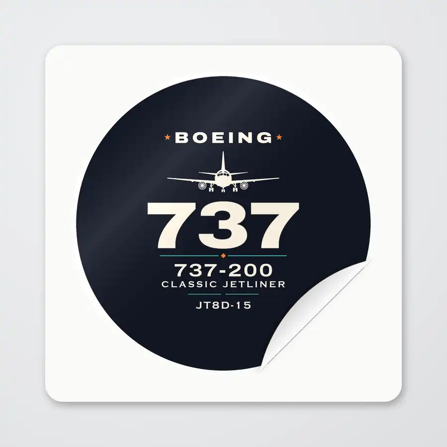 Boeing 737-200 - Heritage - Circle Sticker - Peel