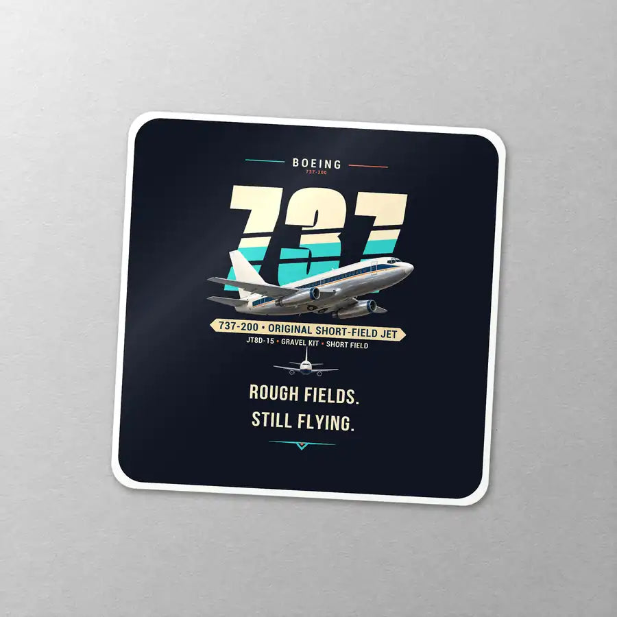 Boeing 737-200 - Original - Square Sticker - Close-up