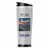 Thumbnail for Boeing 737-200 - Poster + Name - Stainless Steel (No Holder) - Light Gray