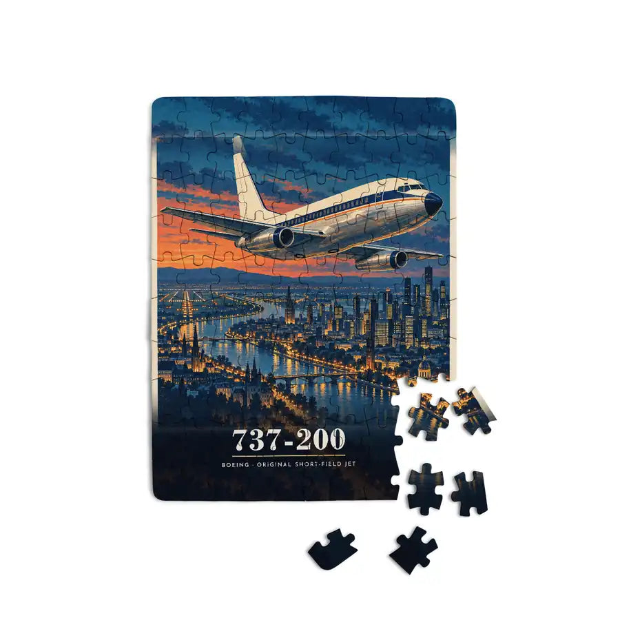 Boeing 737-200 - Vertical + Text - Canvas Puzzle
