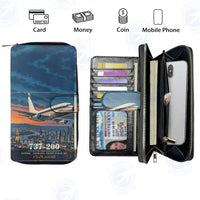 Thumbnail for Boeing 737-200 Leather Wallets - Zip Long Wallet - 3D + Name