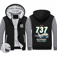 Thumbnail for Boeing 737-200 Zipped Sweatshirts - Cartoon - Black & Gray