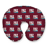 Thumbnail for Boeing 737-300 Classic - Cartoon Seamless - Travel Pillow - Burgundy