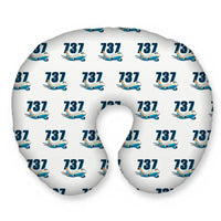 Thumbnail for Boeing 737-300 Classic - Cartoon Seamless - Travel Pillow - White