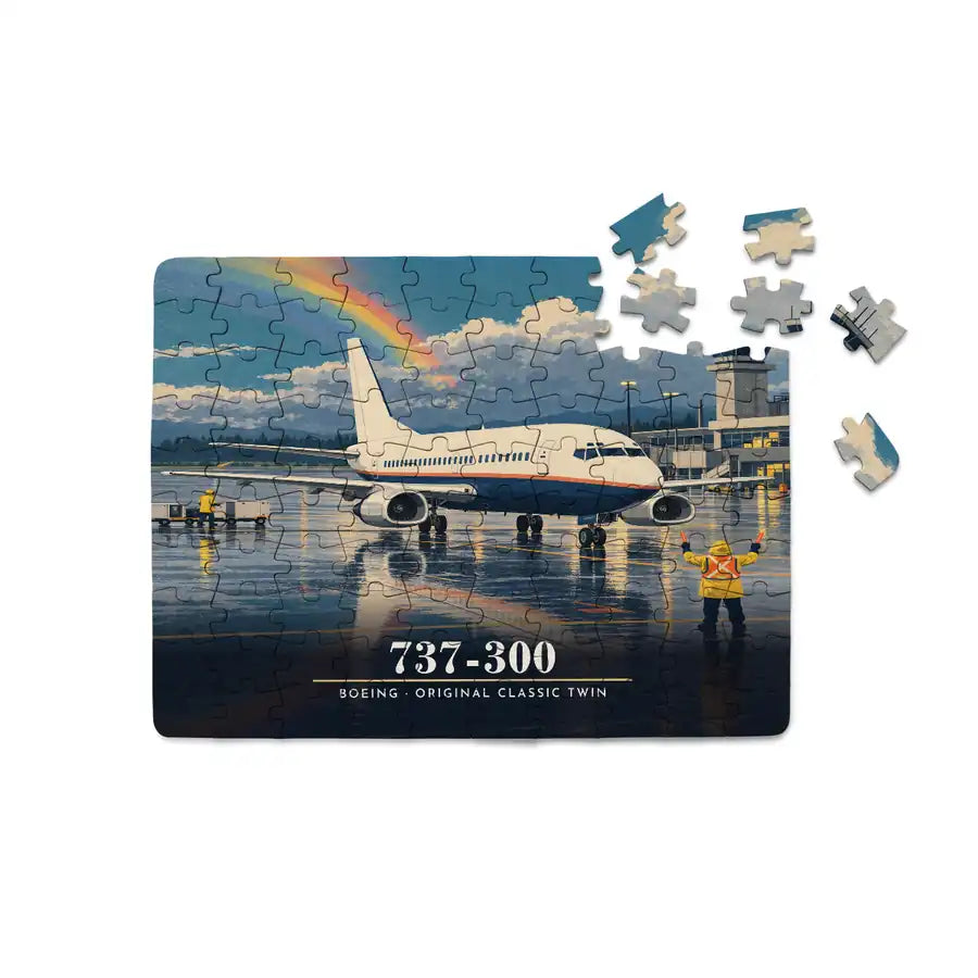 Boeing 737-300 Classic - Horizontal + Text - Canvas Puzzle