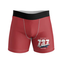 Thumbnail for Boeing 737-300 Classic - Men Boxers - Original + Name - Red
