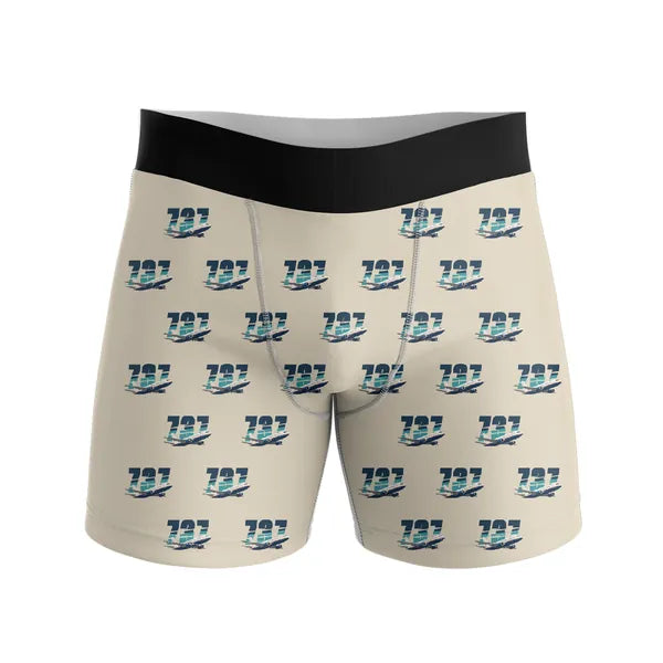 Boeing 737-300 Classic - Men Boxers - Original Pattern - Beige