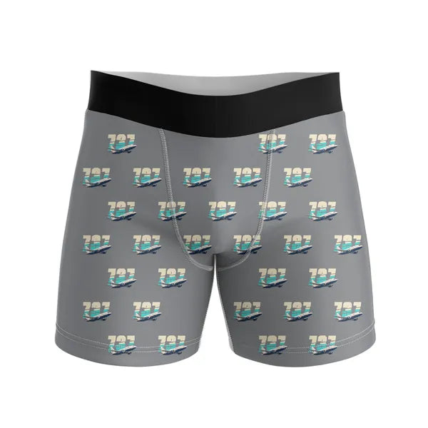 Boeing 737-300 Classic - Men Boxers - Original Pattern - Gray