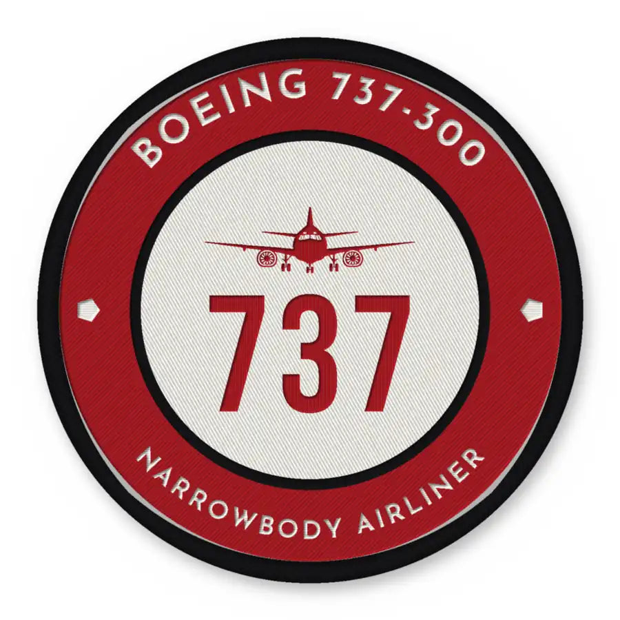 Boeing 737-300 Classic Patches - Circle - Red White