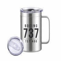 Thumbnail for Boeing 737-400 Classic - Beverage Mug - Tag - Silver