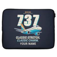 Thumbnail for Boeing 737-400 Classic - Cartoon + Name - Laptop Sleeve