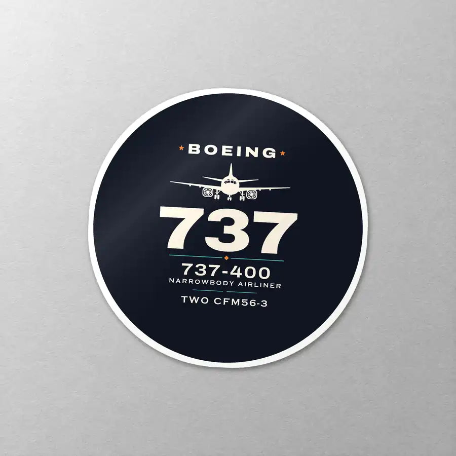 Boeing 737-400 Classic - Heritage - Circle Sticker - Close-up