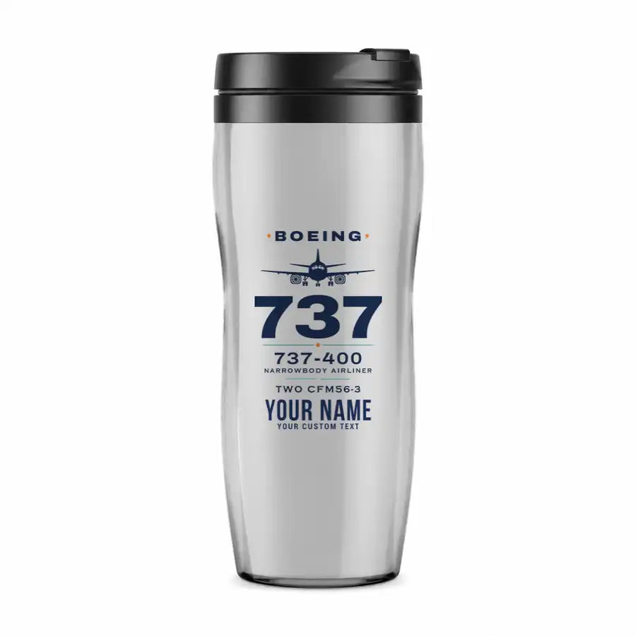 Boeing 737-400 Classic - Heritage + Name - Plastic (No Holder) - Light Gray