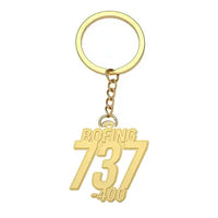 Thumbnail for Boeing 737-400 Classic - Hollow Key Chain - Tag - Gold