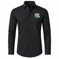 Thumbnail for Boeing 737-400 Classic - Long Sleeve Shirt - Cartoon - Black
