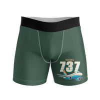 Thumbnail for Boeing 737-400 Classic - Men Boxers - Cartoon - Dark Green