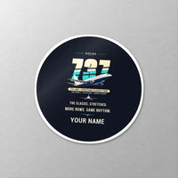 Thumbnail for Boeing 737-400 Classic - Original + Name - Circle Sticker - Close-up