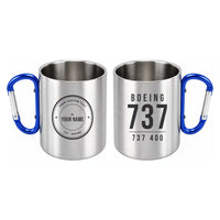 Thumbnail for Boeing 737-400 Classic - Outdoors Mug - Tag + Name - Blue