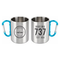 Thumbnail for Boeing 737-400 Classic - Outdoors Mug - Tag + Name - Light Blue