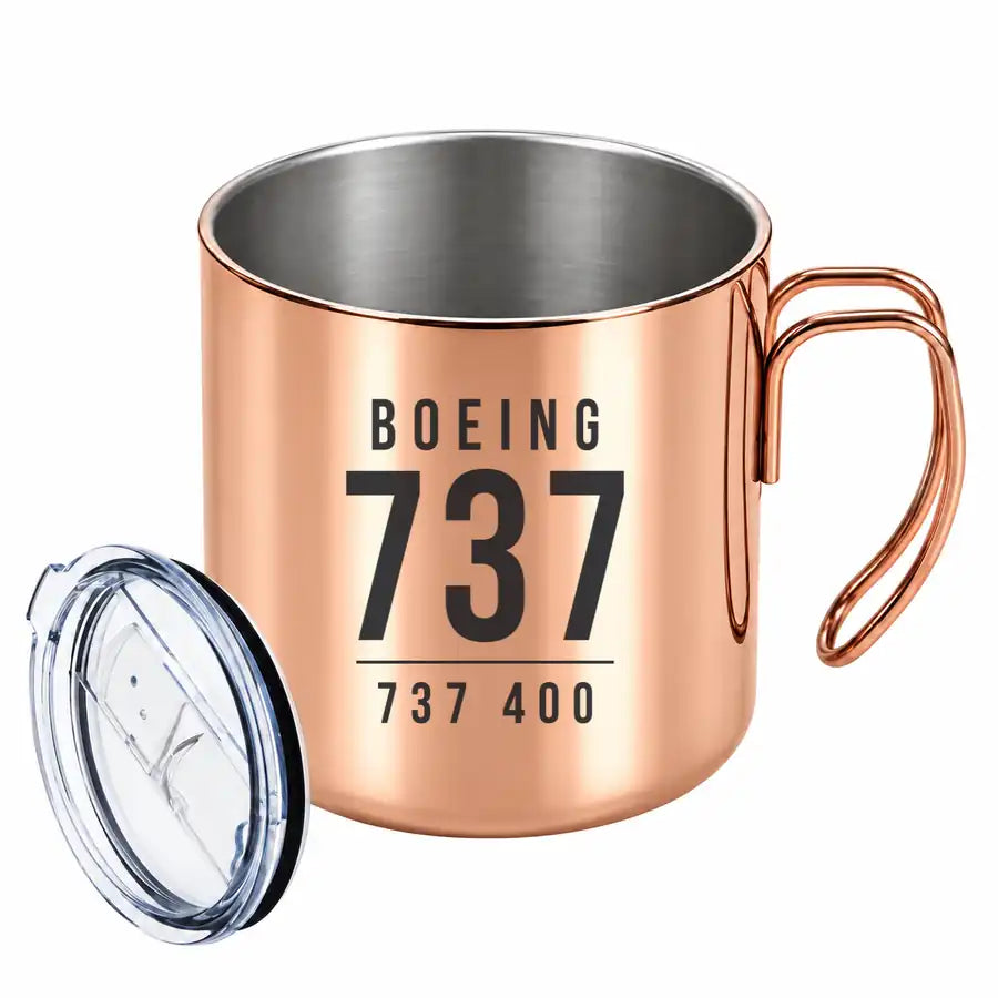 Boeing 737-400 Classic - Portable Mug - Tag - Copper