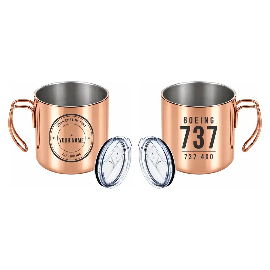 Boeing 737-400 Classic - Portable Mug - Tag + Name - Copper