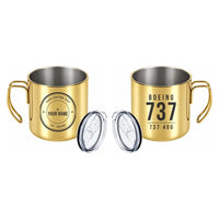 Thumbnail for Boeing 737-400 Classic - Portable Mug - Tag + Name - Gold