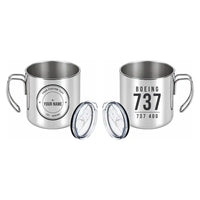 Thumbnail for Boeing 737-400 Classic - Portable Mug - Tag + Name - Silver
