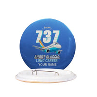 Thumbnail for Boeing 737-500 Classic - Cartoon + Name - Pin - Blue