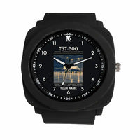 Thumbnail for Boeing 737-500 Classic - Poster + Name - Rubber Strap - Black