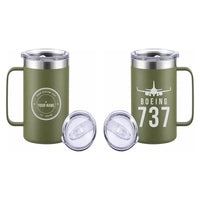 Thumbnail for Boeing 737-700 NG - Beverage Mug - Heritage + Name - Army Green