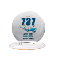 Thumbnail for Boeing 737-700 NG - Cartoon + Name - Pin - Light Gray