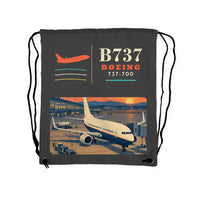 Thumbnail for Boeing 737-700 NG - Drawstring Bag - Classic - Gray