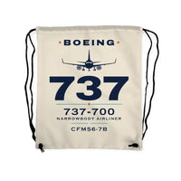 Thumbnail for Boeing 737-700 NG - Drawstring Bag - Heritage - Beige