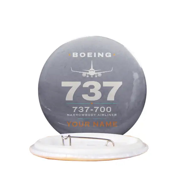 Boeing 737-700 NG - Heritage + Name - Pin - Gray